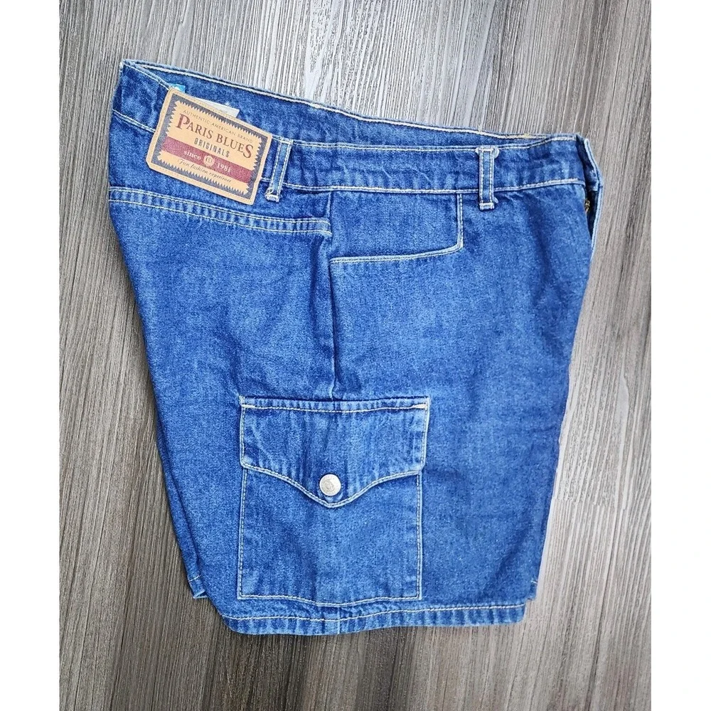 Paris Blues Originals Women's Size S Denim Cargo Shorts Blue Y2K 90s